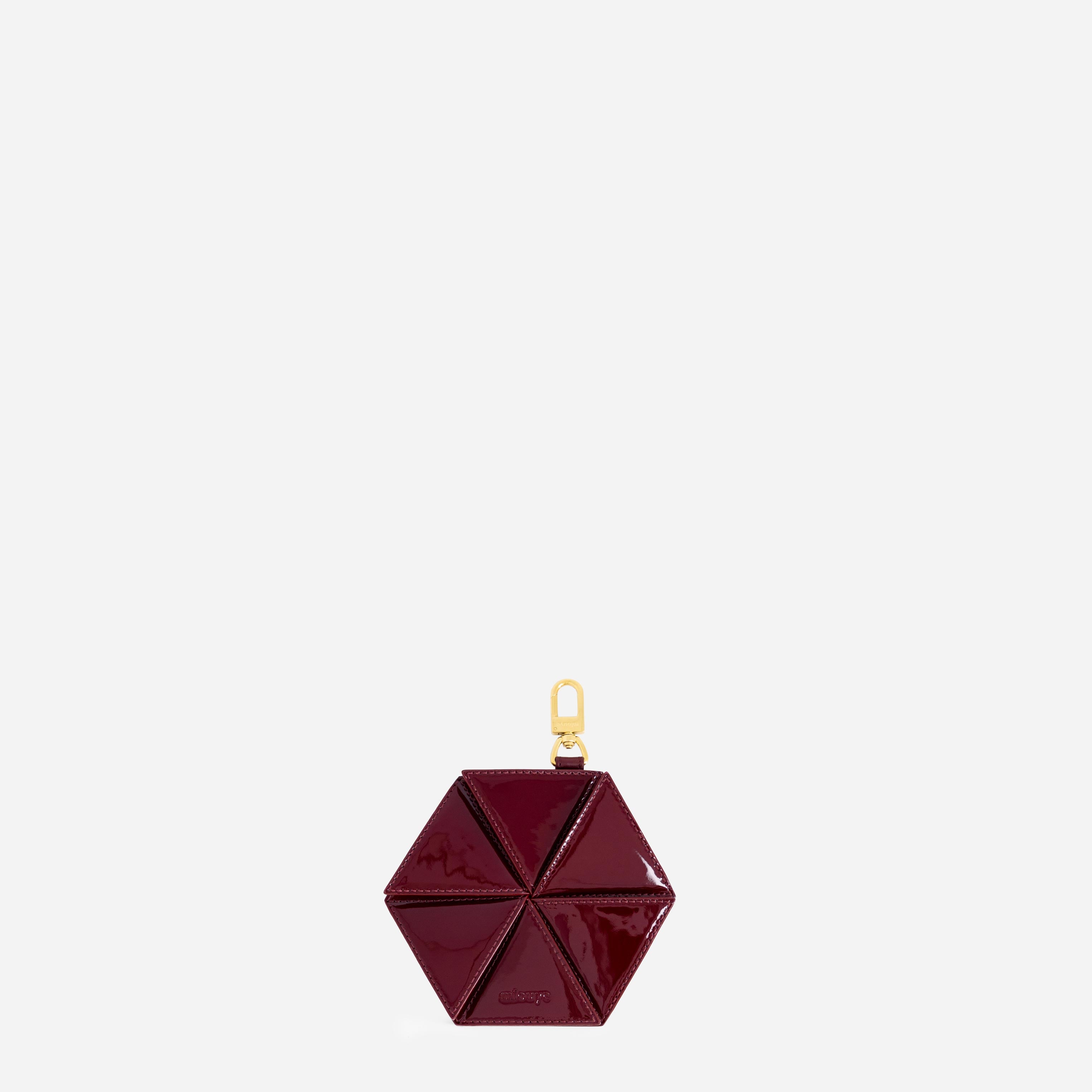 Hexagon Charm - Patent Bordeaux