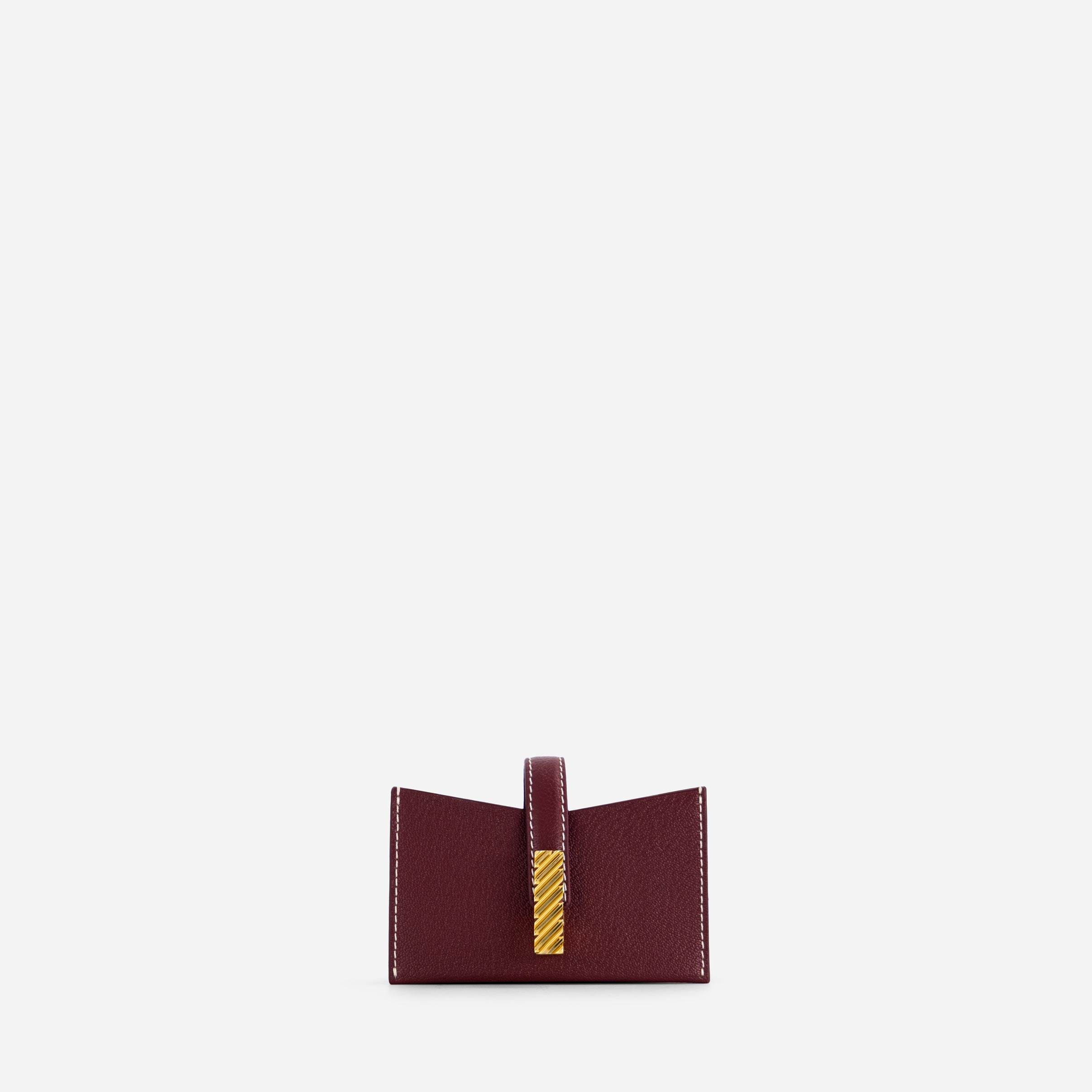 Isla Cardholder - Chèvre Bordeaux