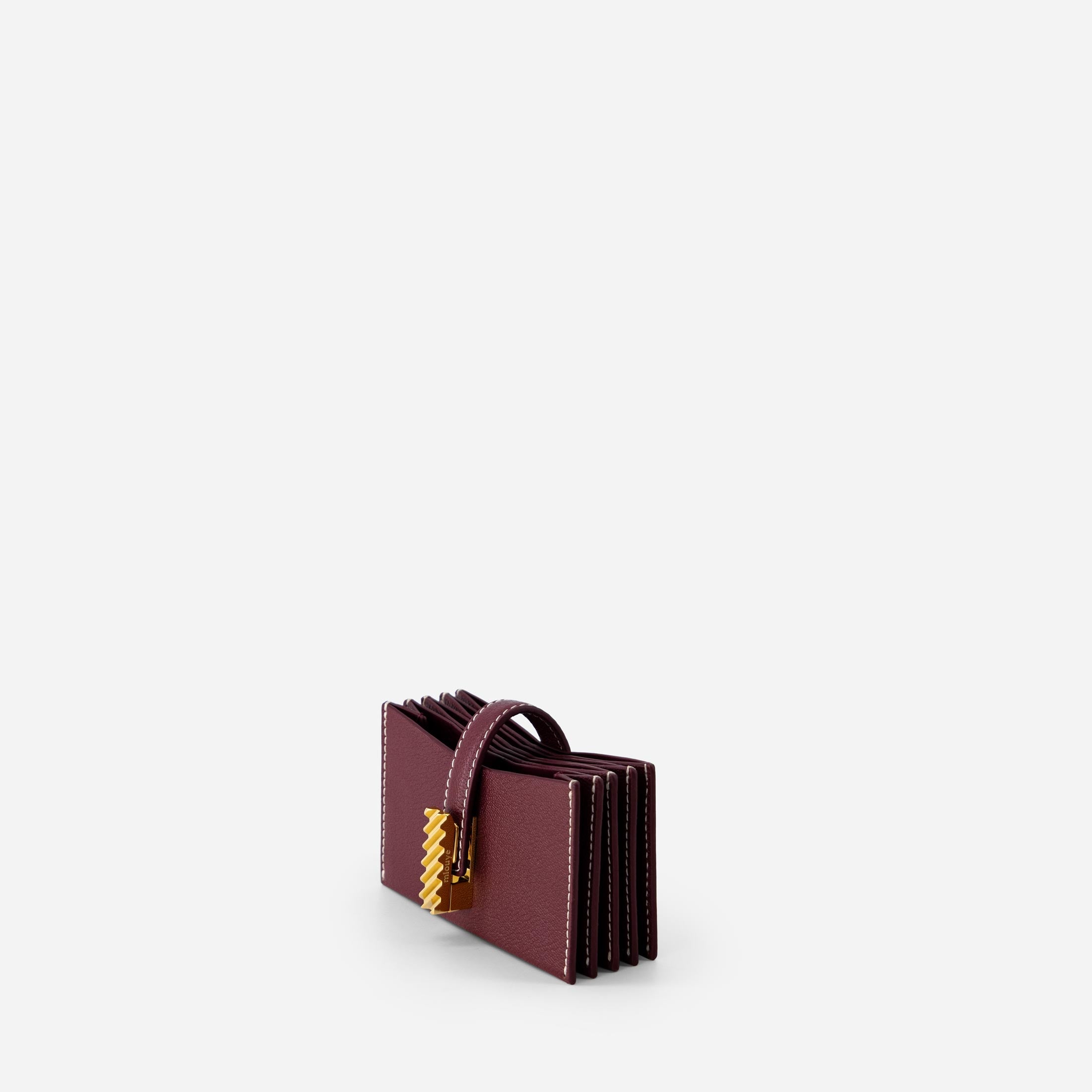 Isla Cardholder - Chèvre Bordeaux