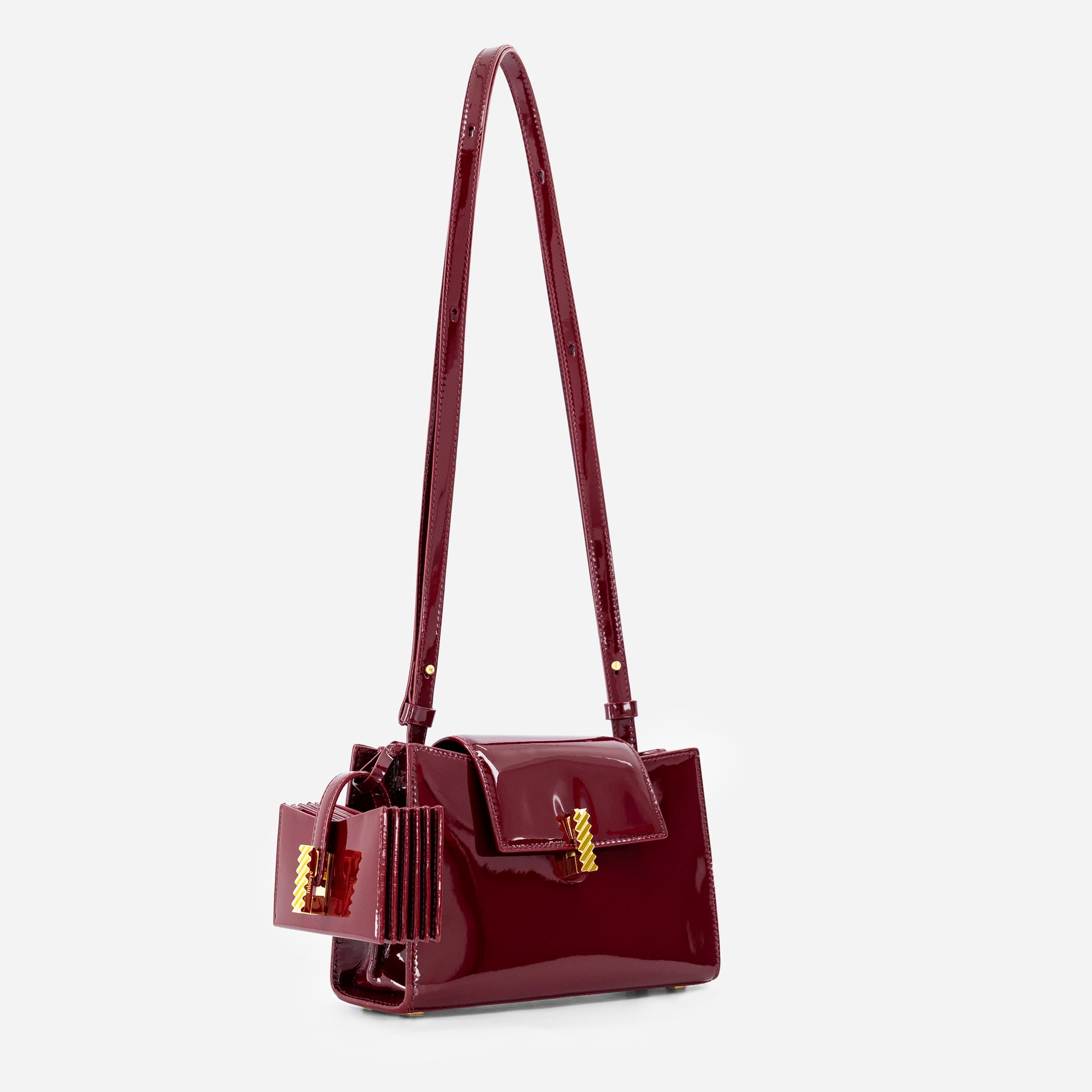 Isla Cardholder - Patent Bordeaux