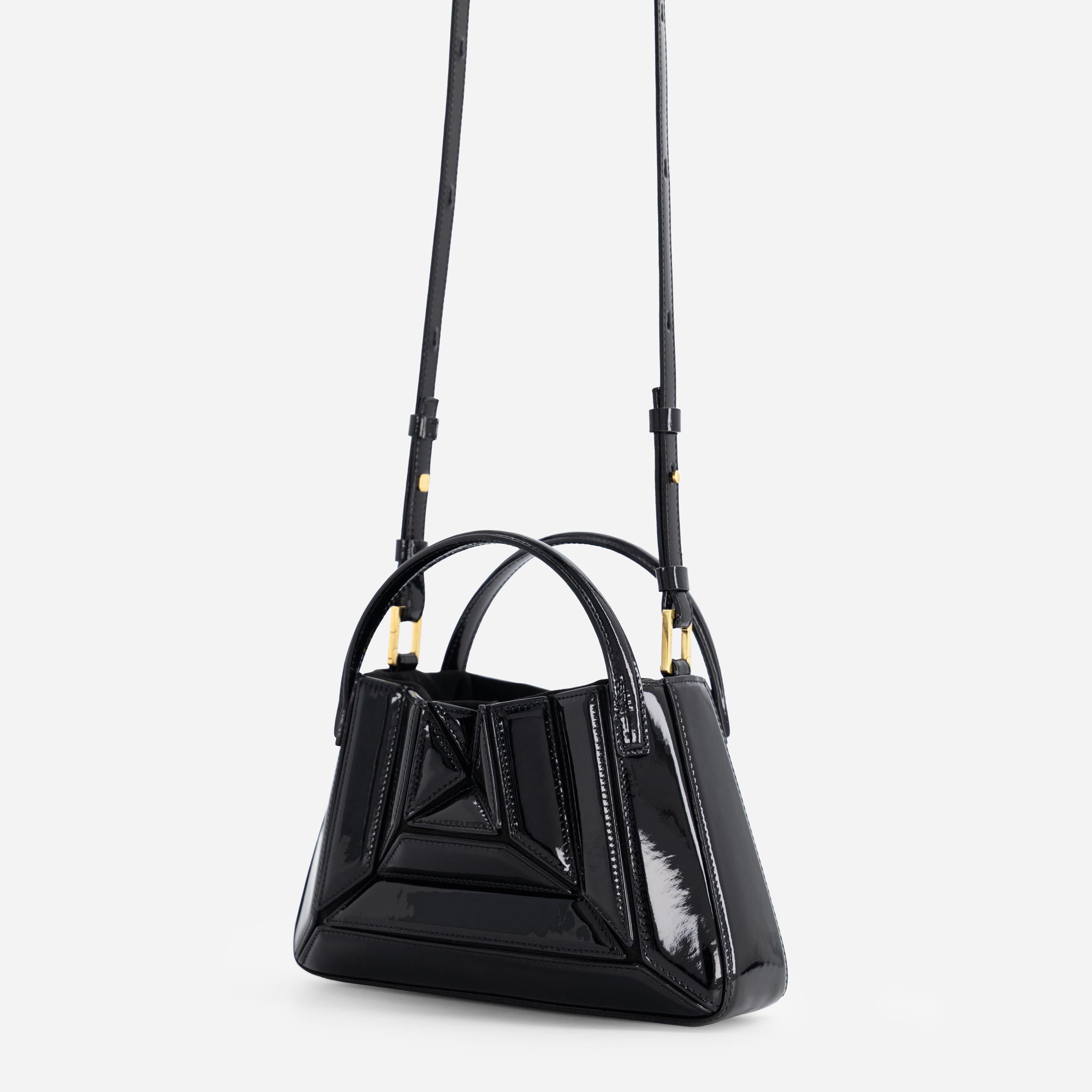 Mini Sera Tote - Patent Black