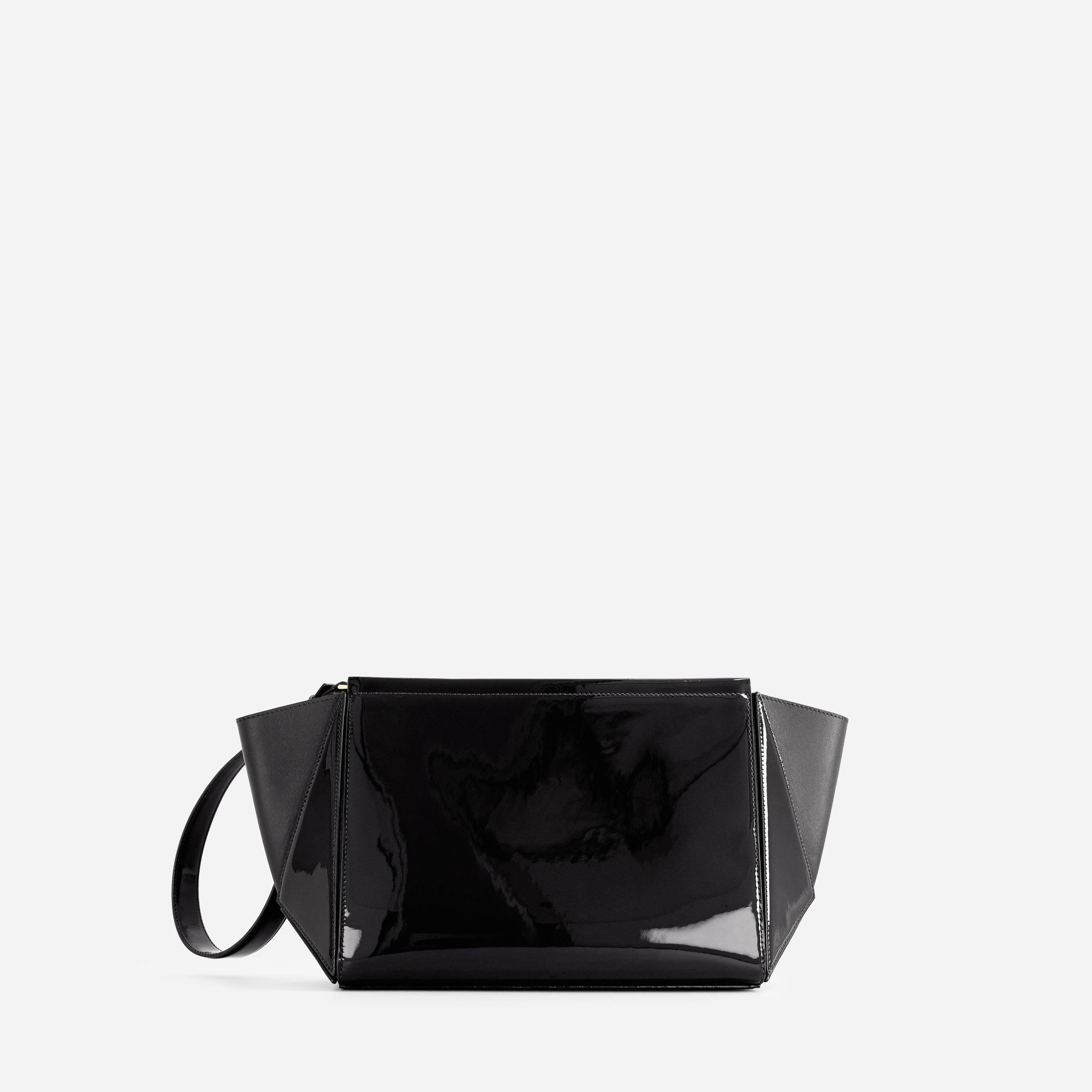 Large Triangle Pouch - Patent Black