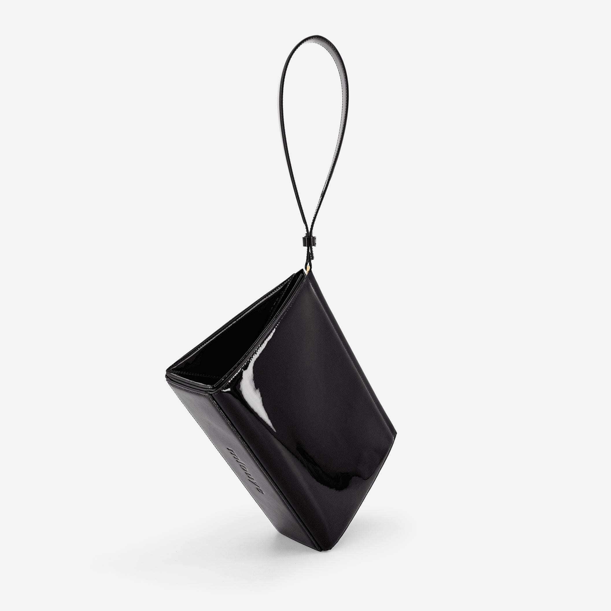 Large Triangle Pouch - Patent Black