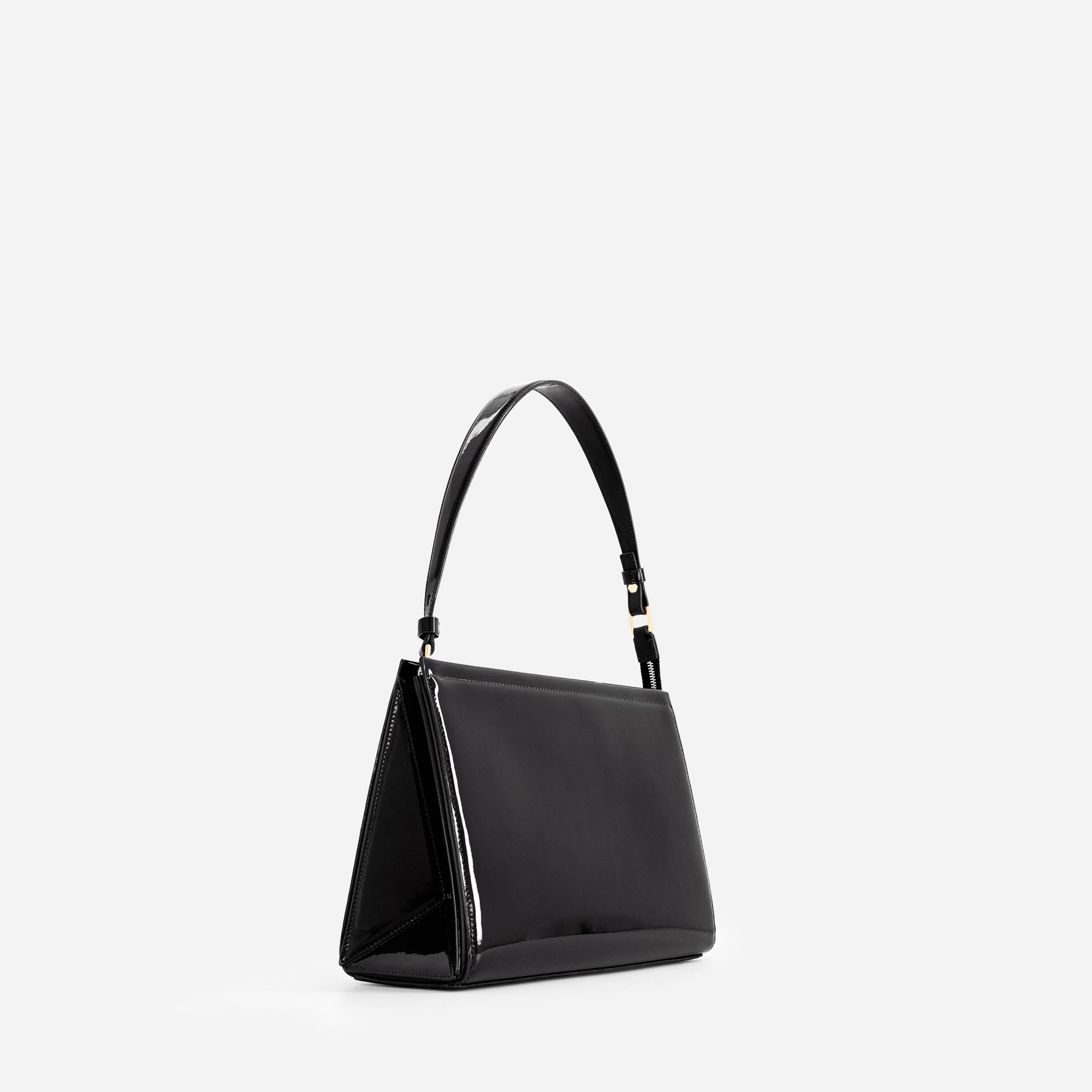 Large Triangle Pouch - Patent Black