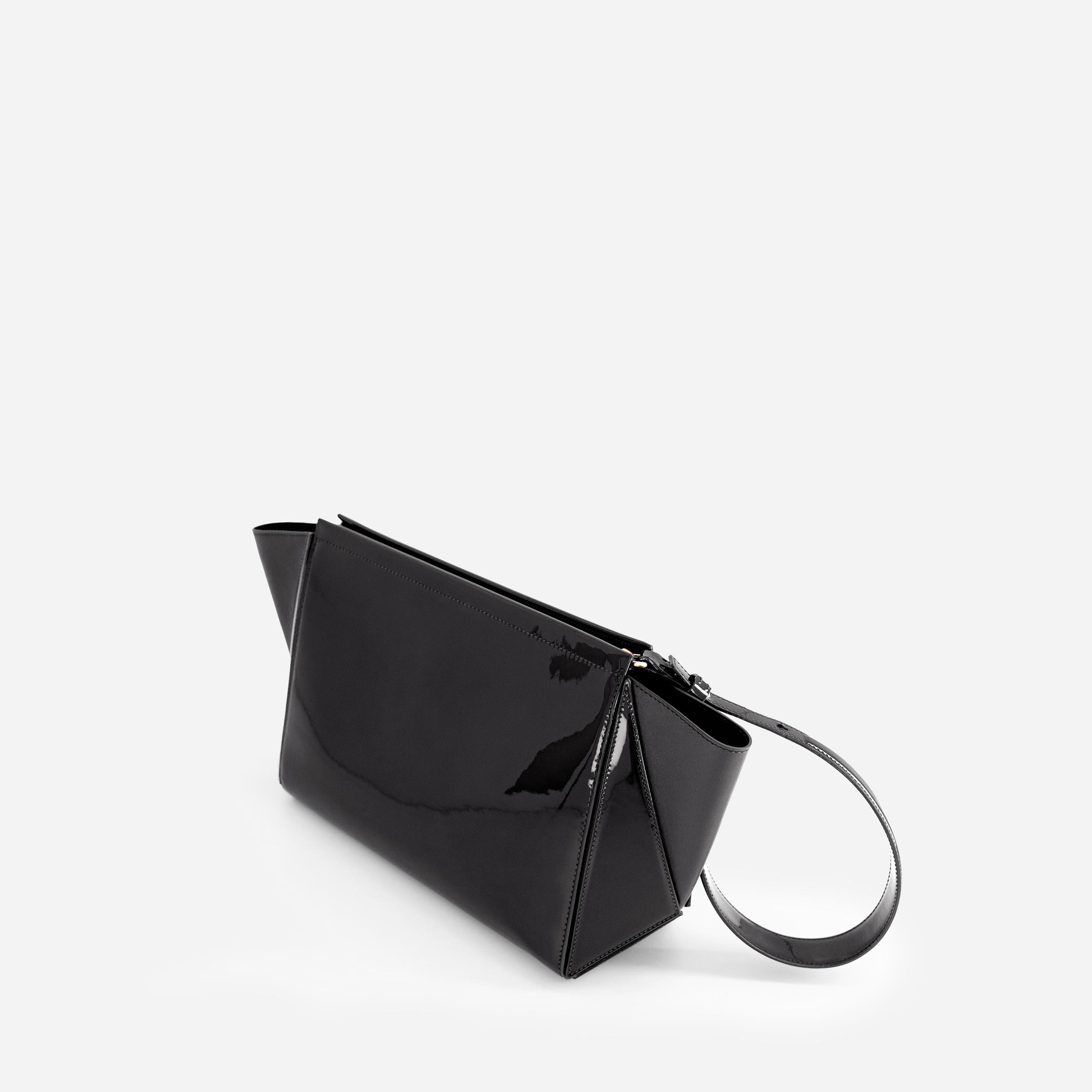 Large Triangle Pouch - Patent Black