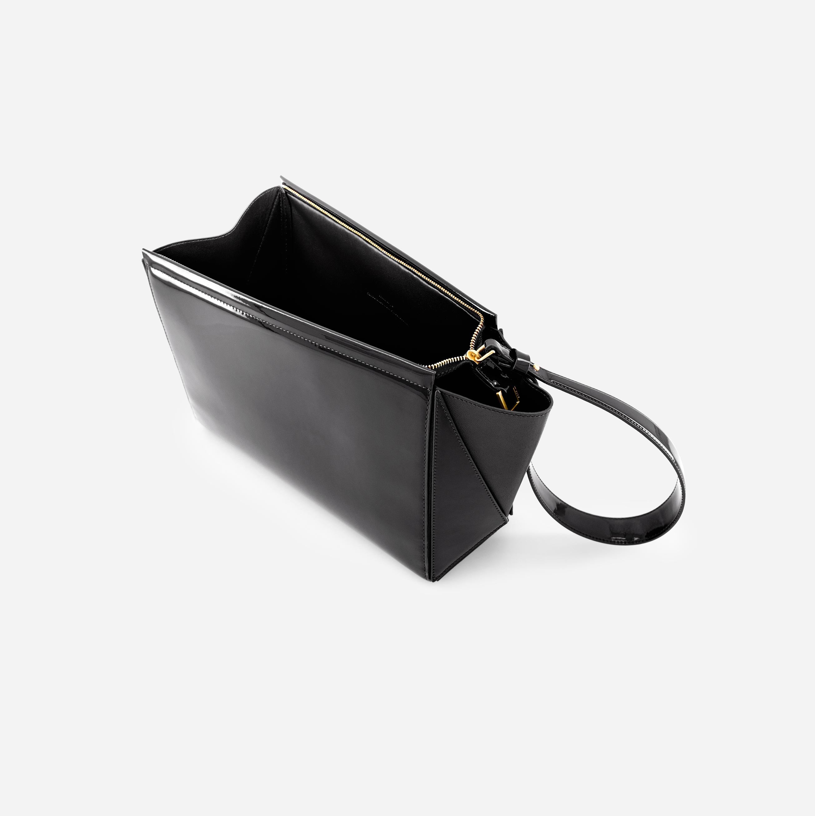 Large Triangle Pouch - Patent Black