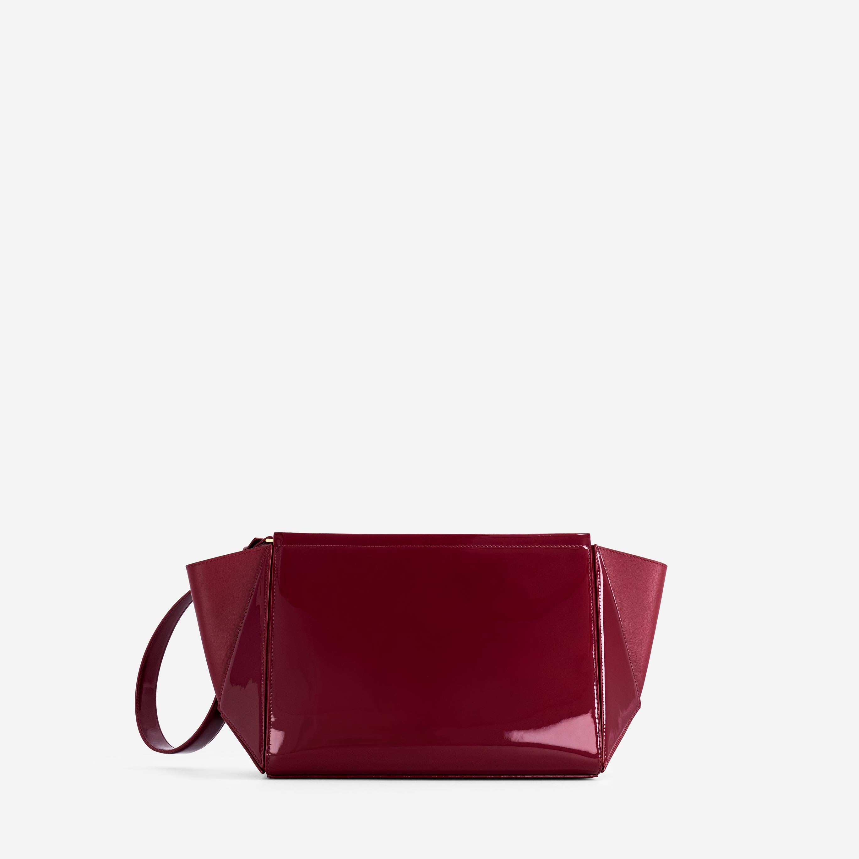 Large Triangle Pouch - Patent Bordeaux