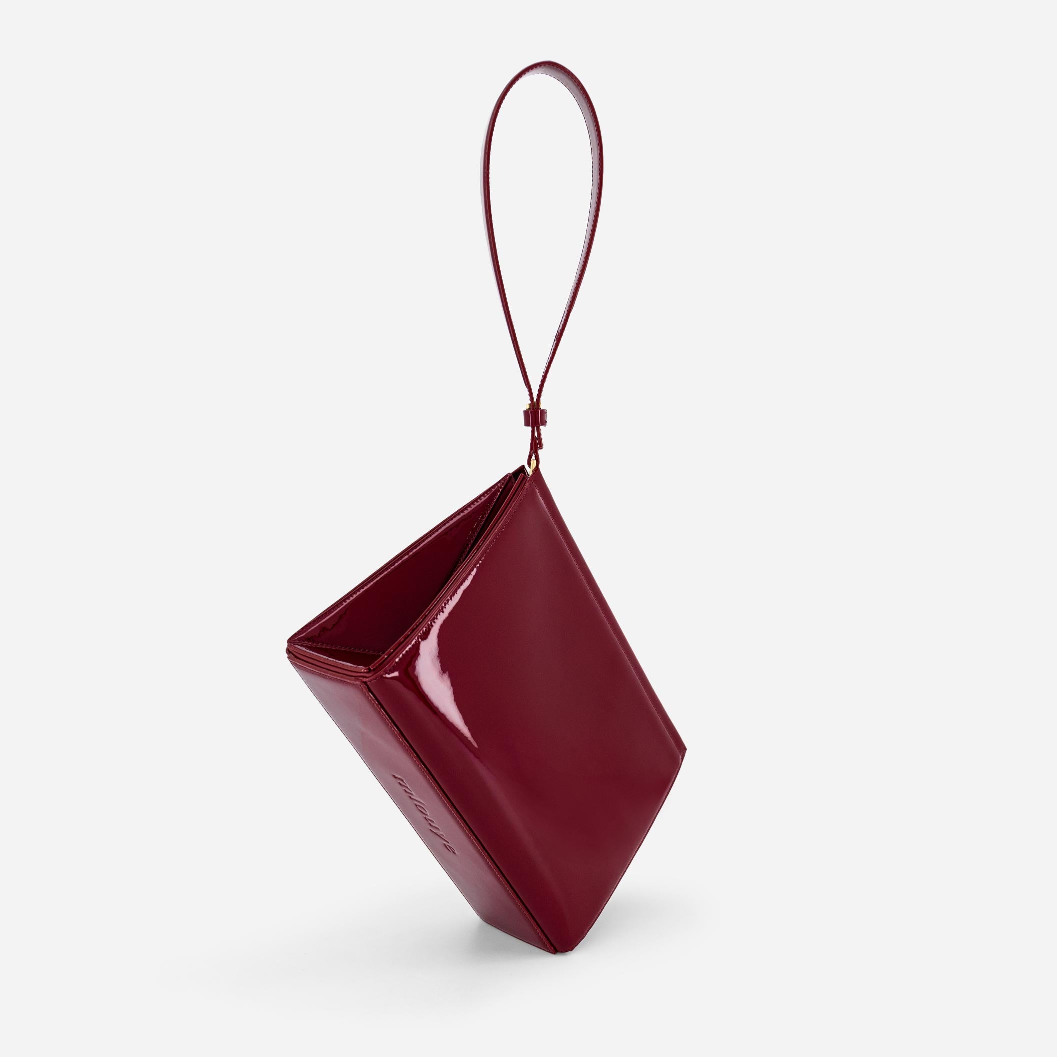 Large Triangle Pouch - Patent Bordeaux