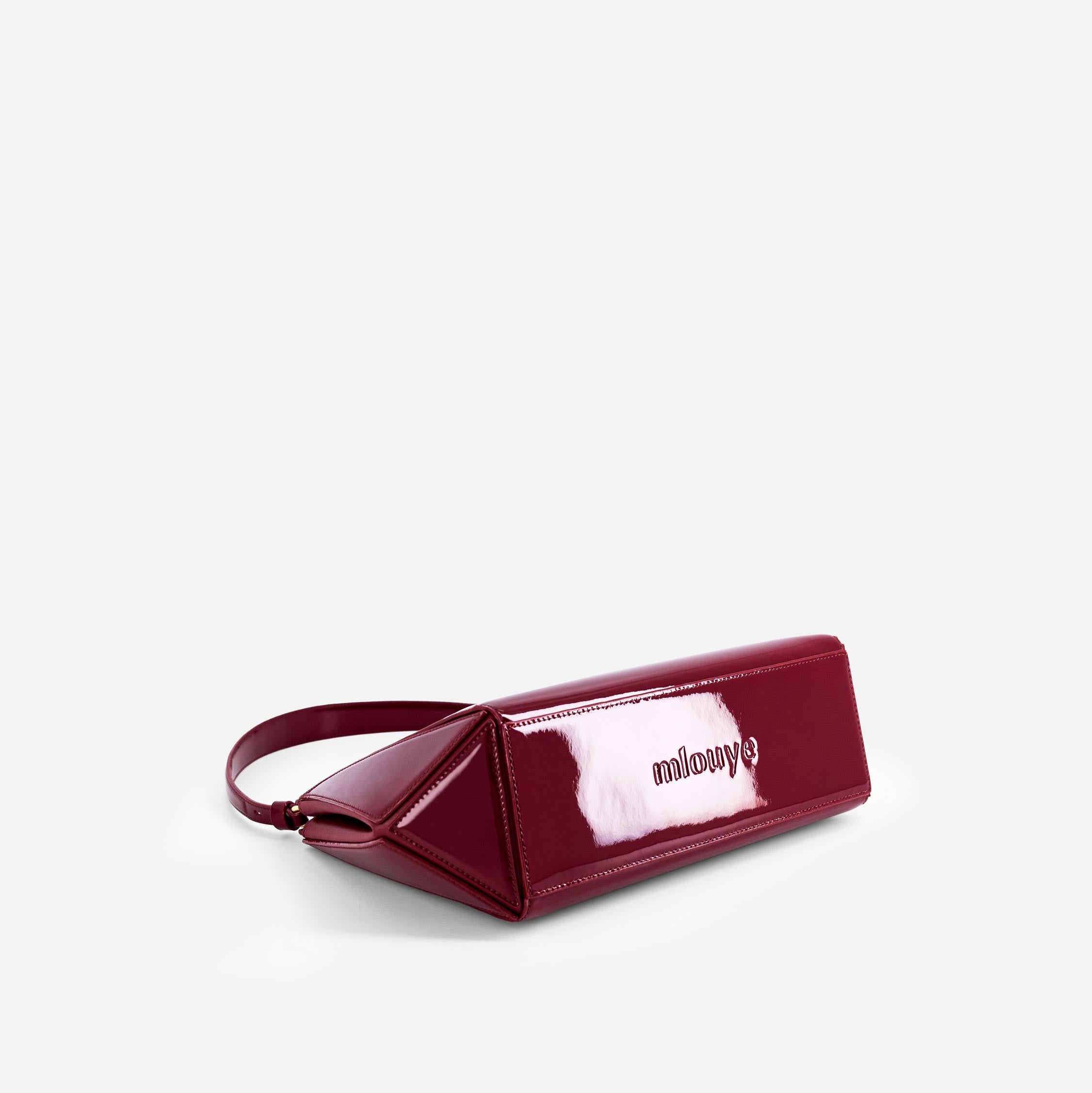 Large Triangle Pouch - Patent Bordeaux