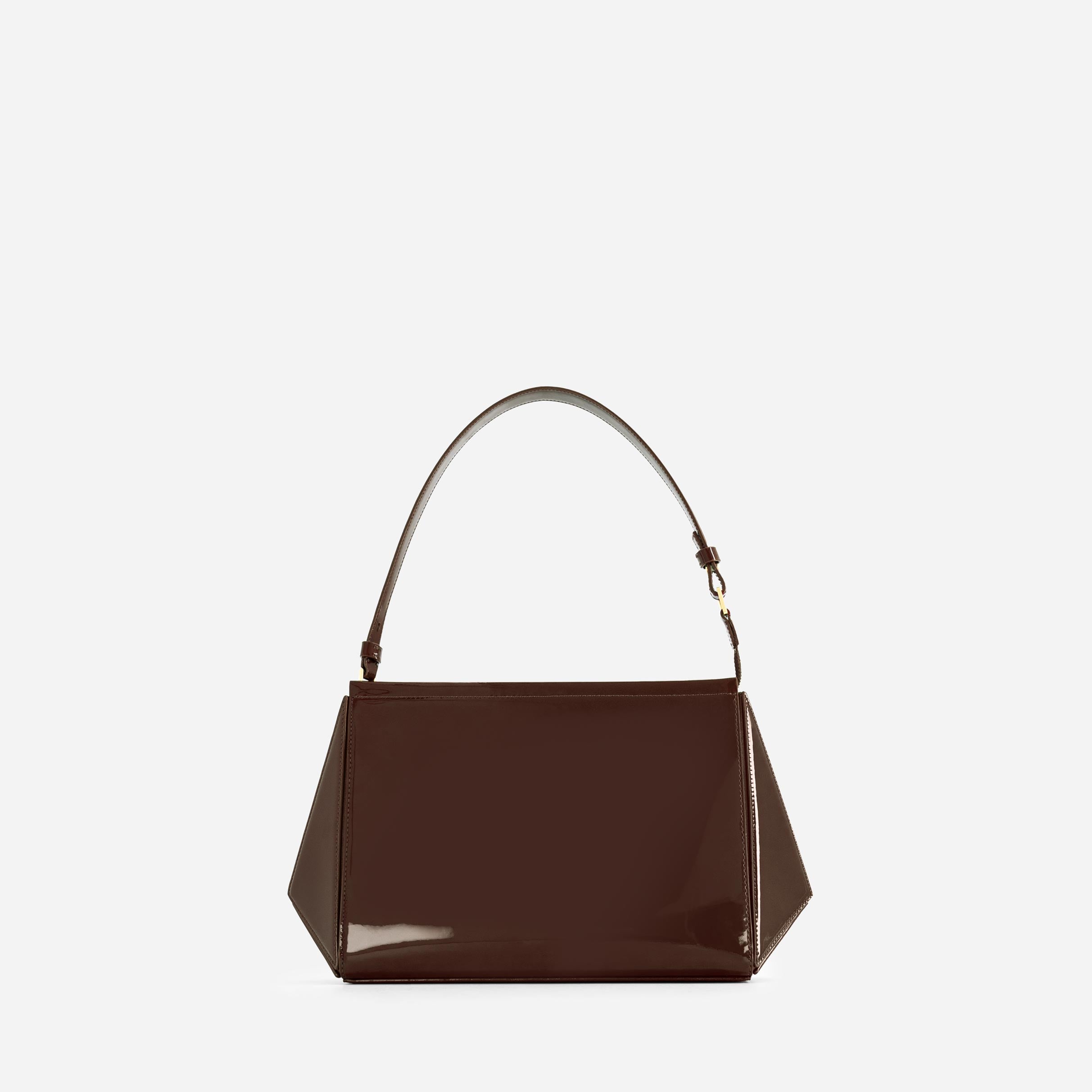 Large Triangle Pouch - Patent Brown