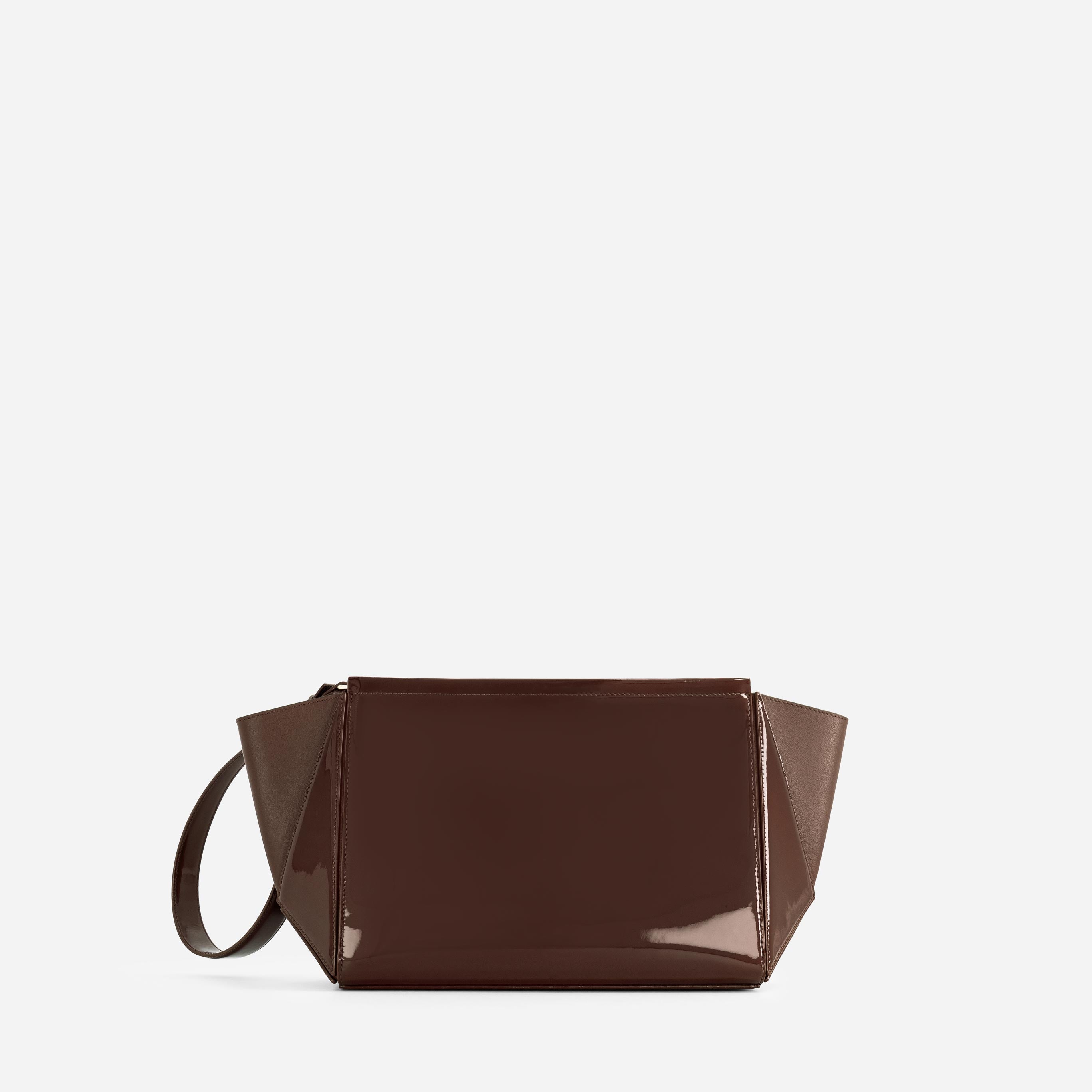 Large Triangle Pouch - Patent Brown