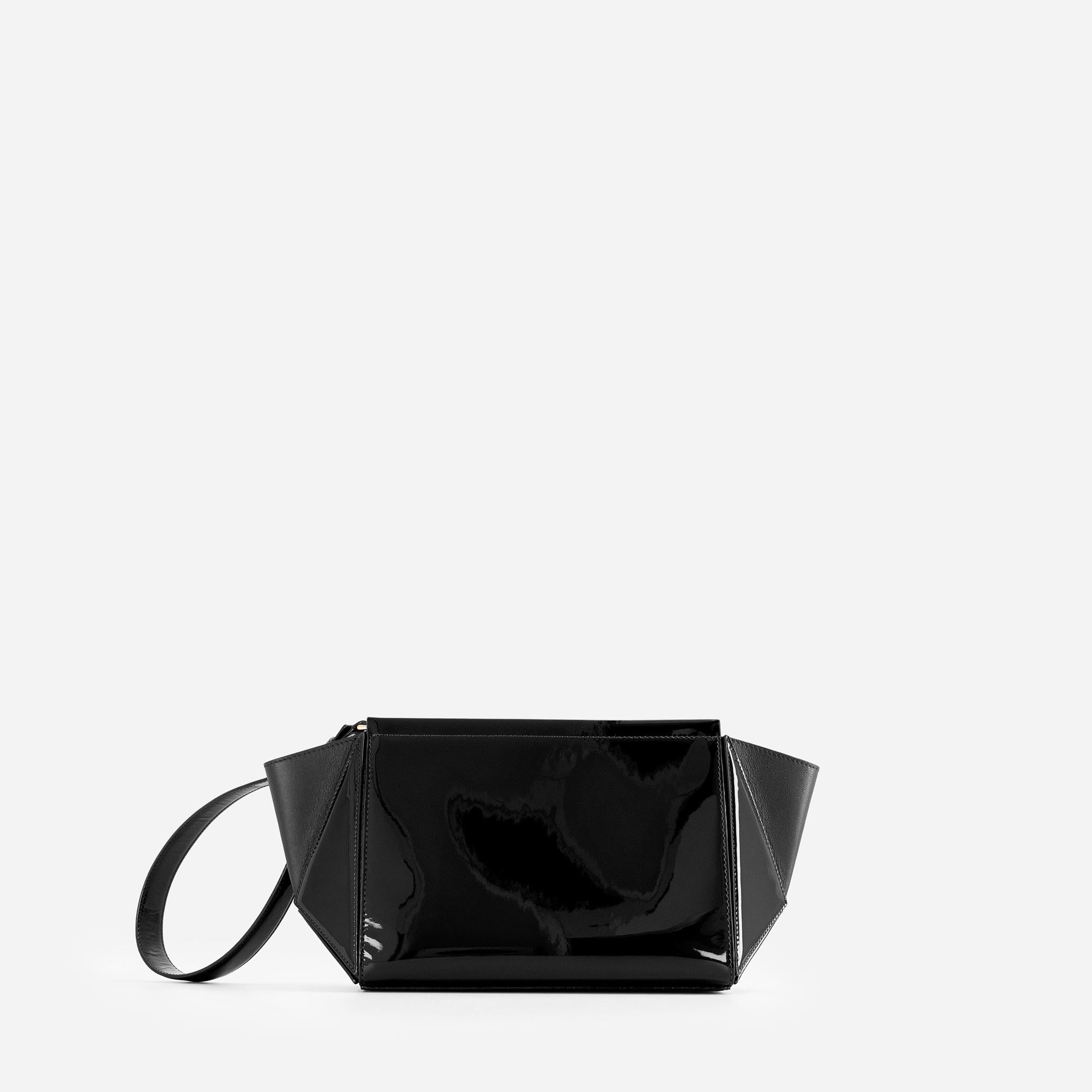 Medium Triangle Pouch - Patent Black