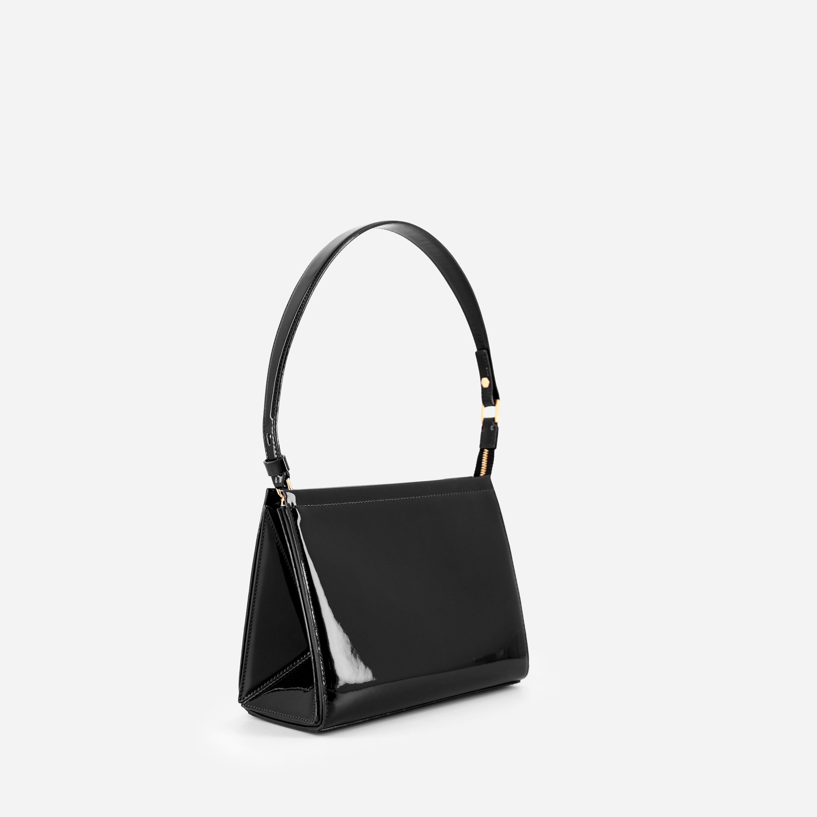 Medium Triangle Pouch - Patent Black