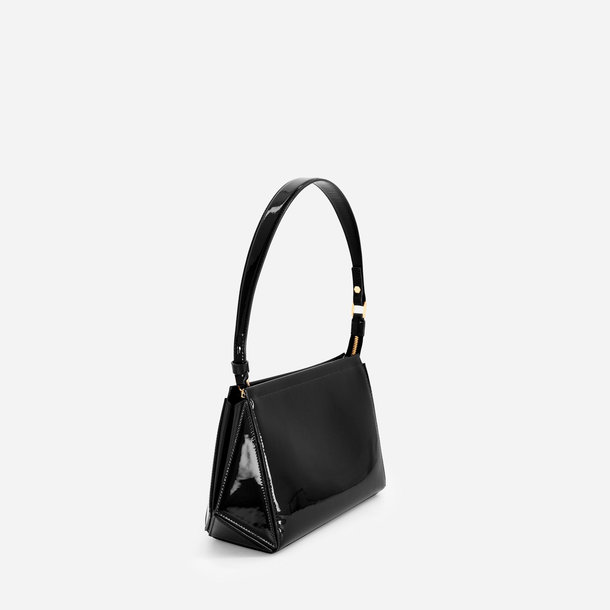 Medium Triangle Pouch - Patent Black