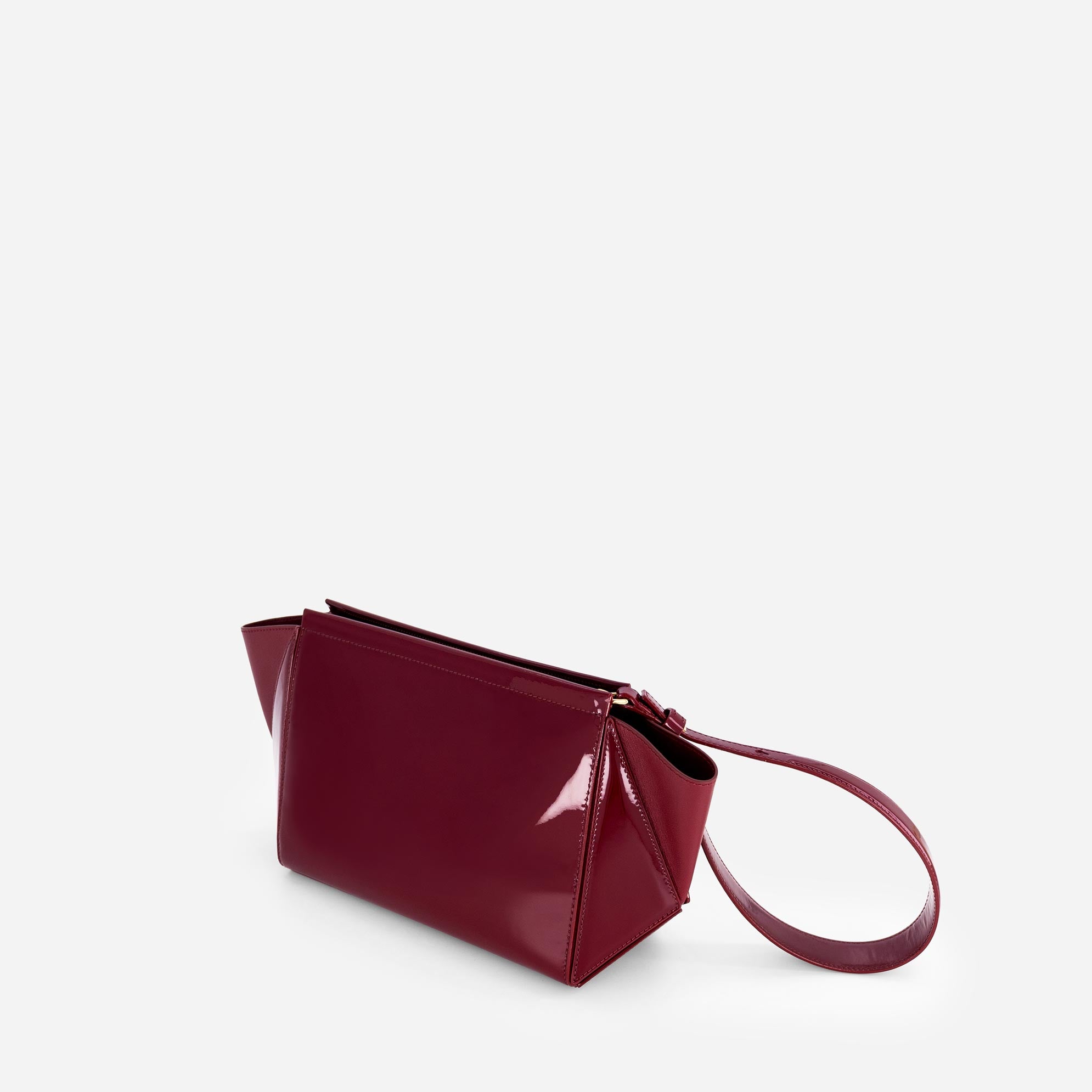 Medium Triangle Pouch - Patent Bordeaux