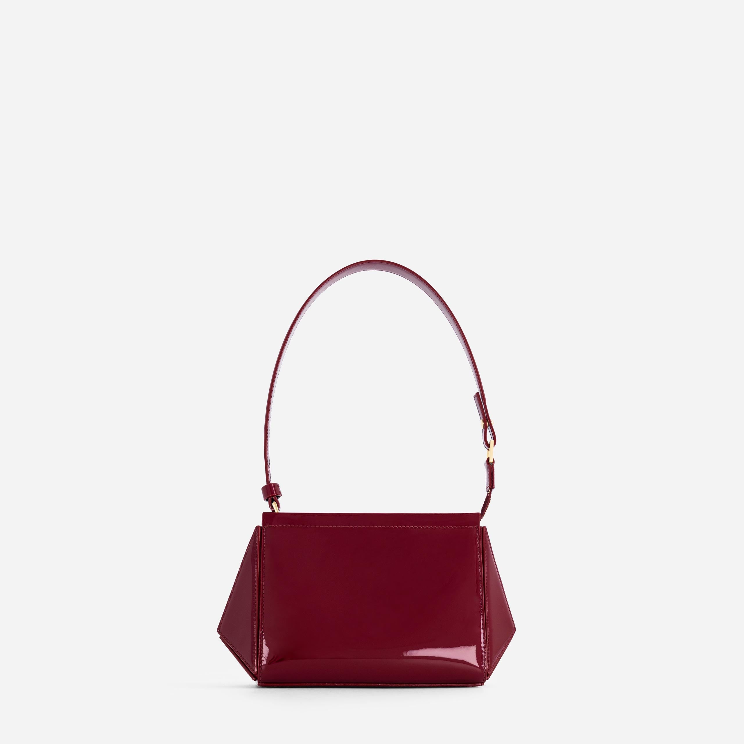 Small Triangle Pouch - Patent Bordeaux