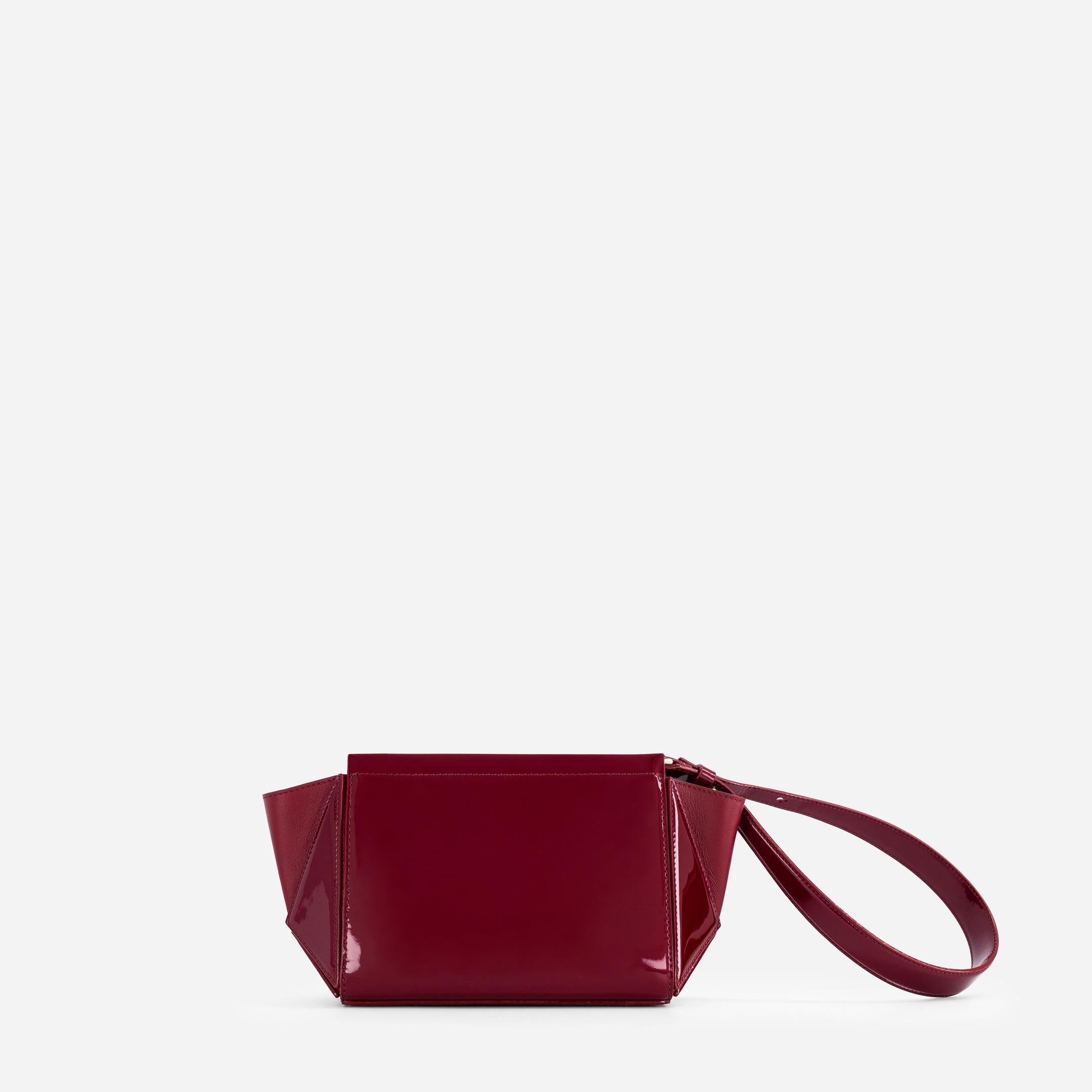 Small Triangle Pouch - Patent Bordeaux