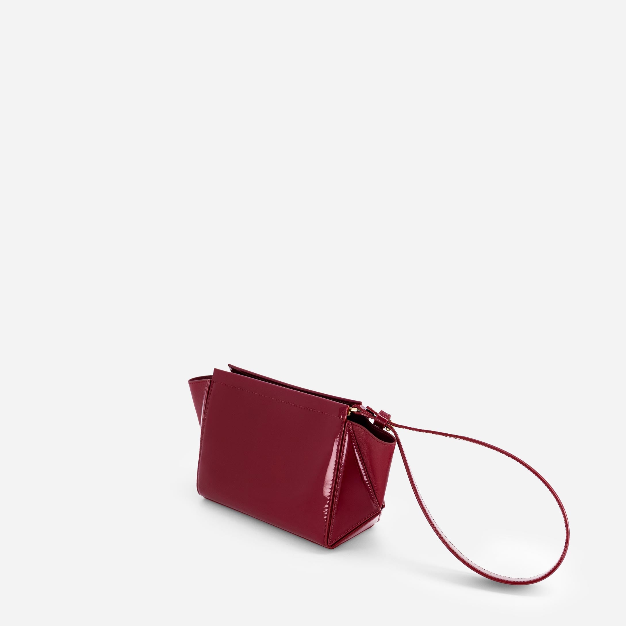 Small Triangle Pouch - Patent Bordeaux