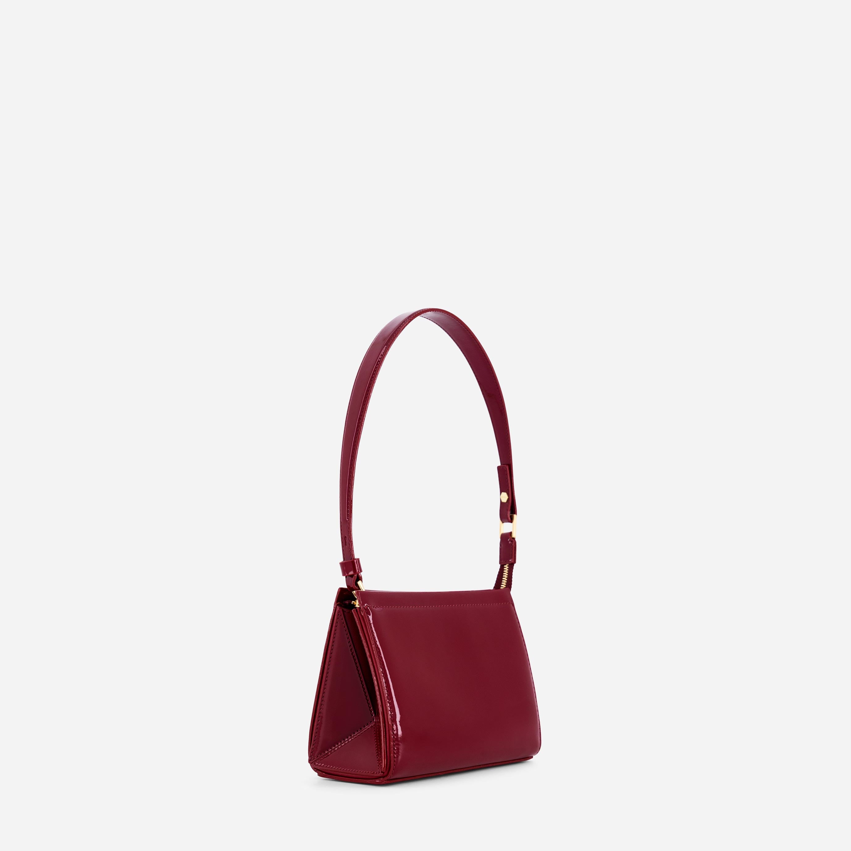 Small Triangle Pouch - Patent Bordeaux