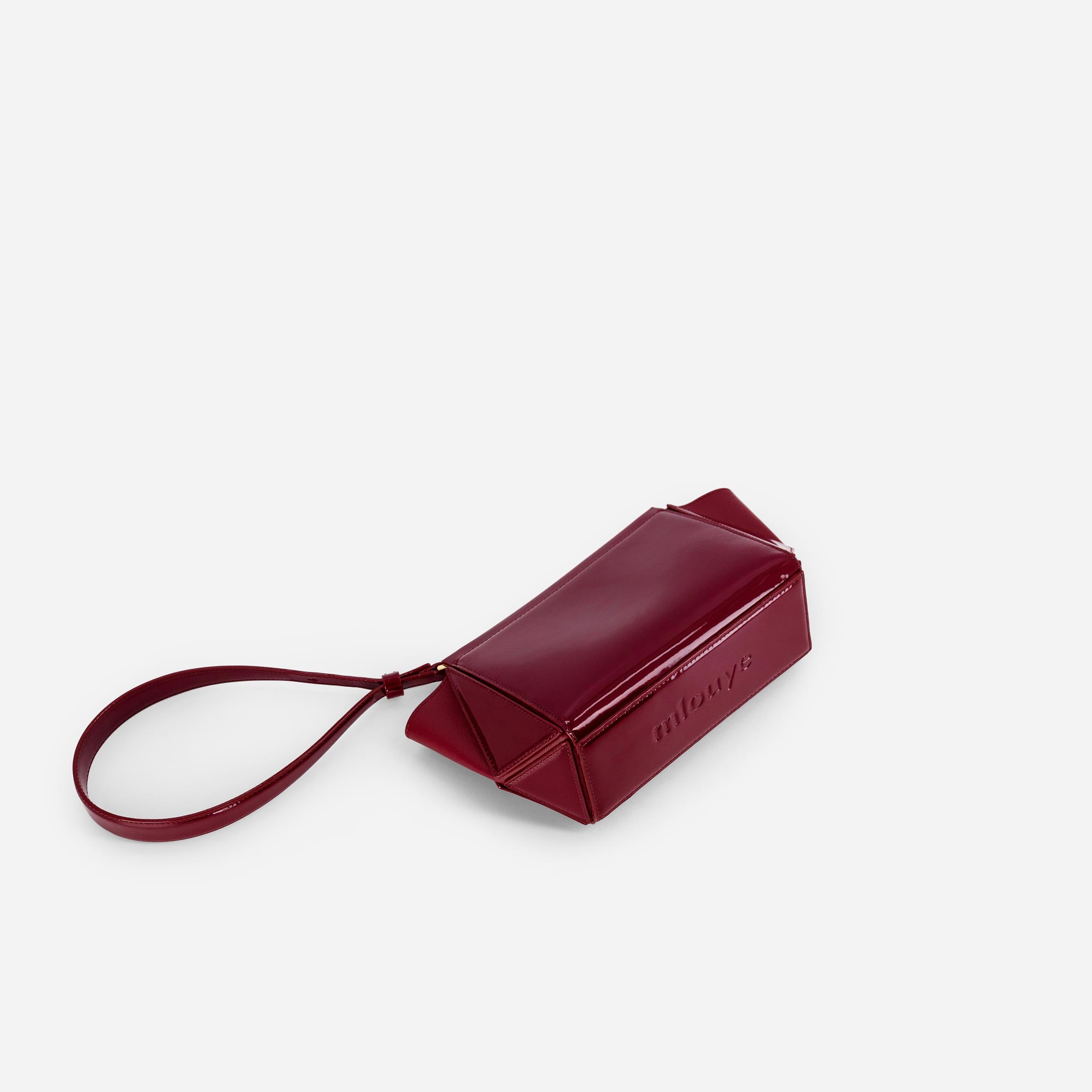 Small Triangle Pouch - Patent Bordeaux