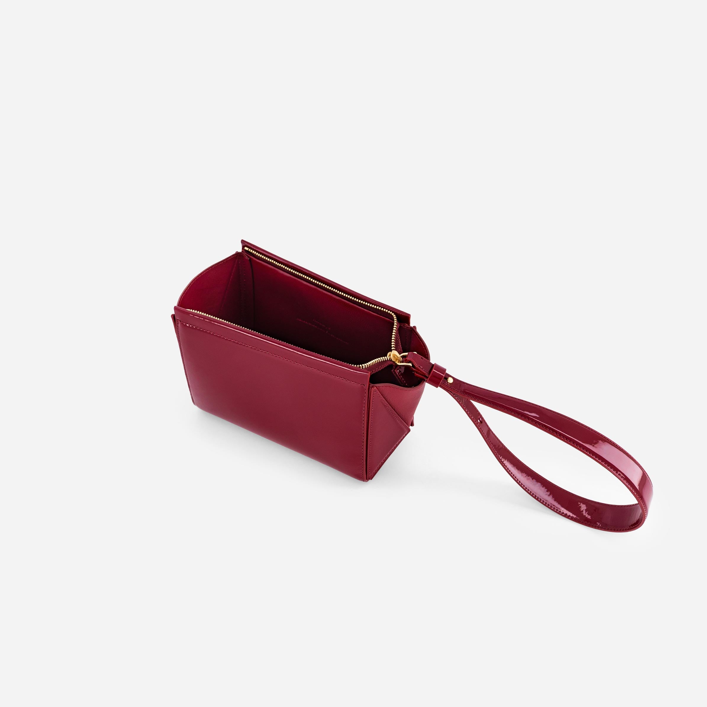 Small Triangle Pouch - Patent Bordeaux