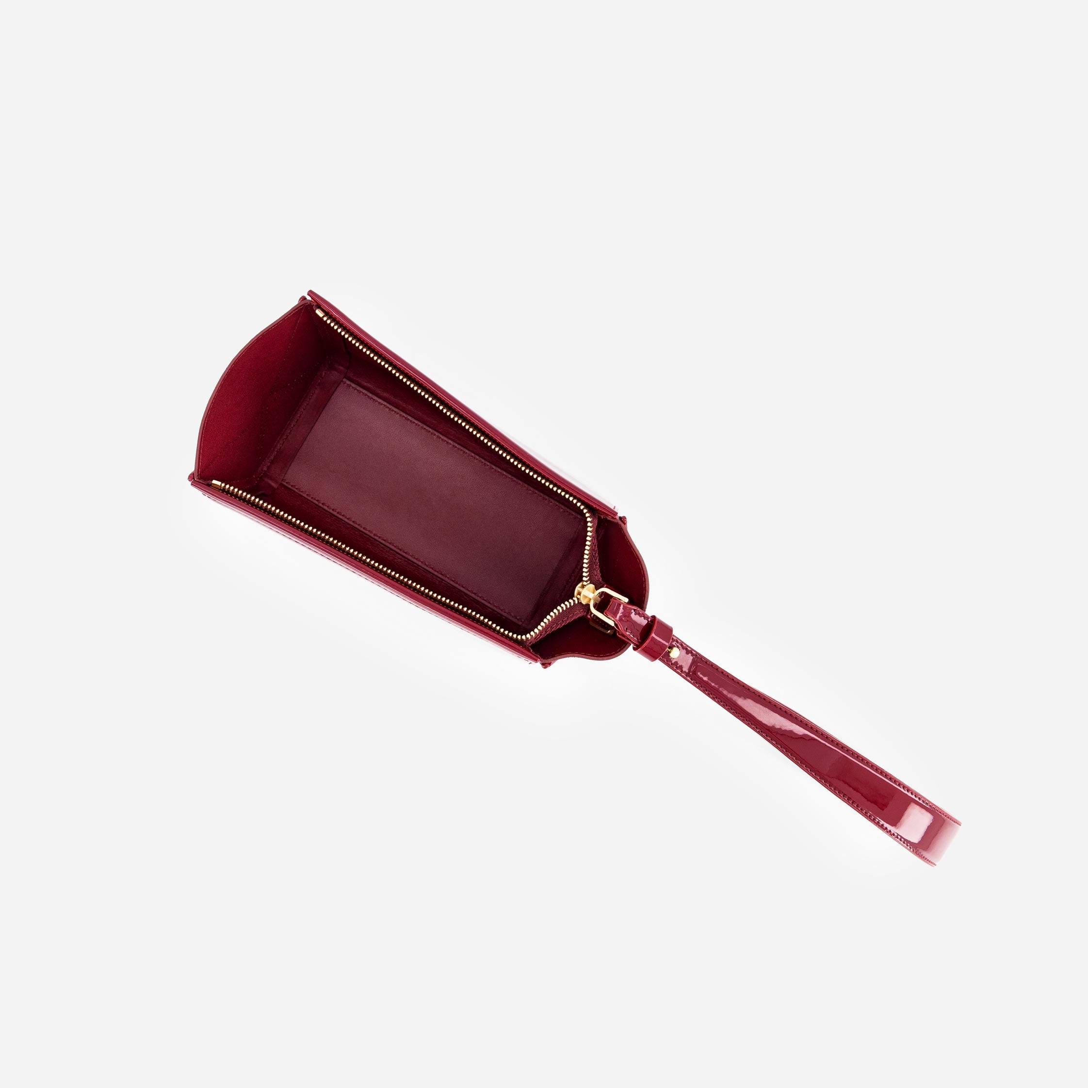 Small Triangle Pouch - Patent Bordeaux