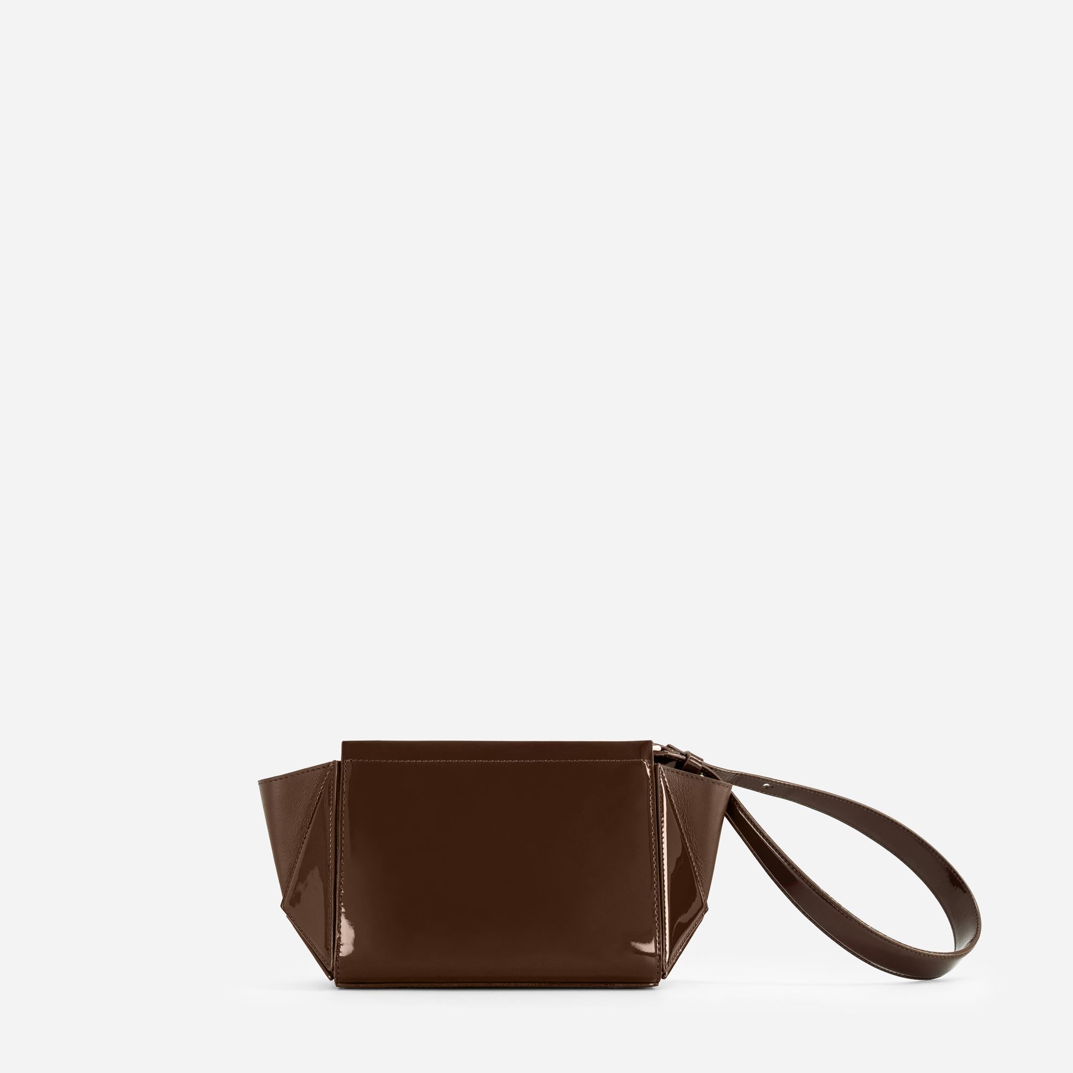 Small Triangle Pouch - Patent Brown