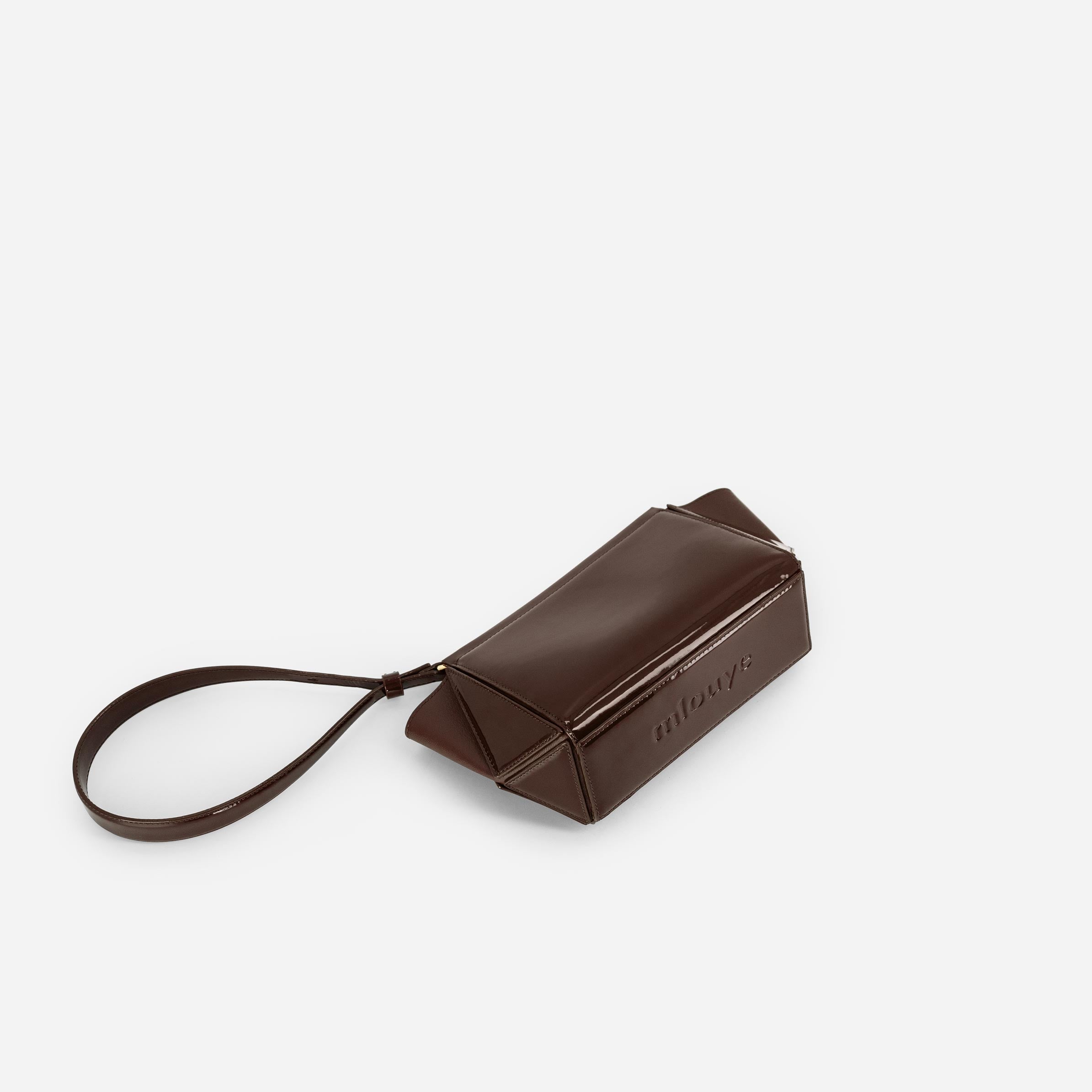 Small Triangle Pouch - Patent Brown