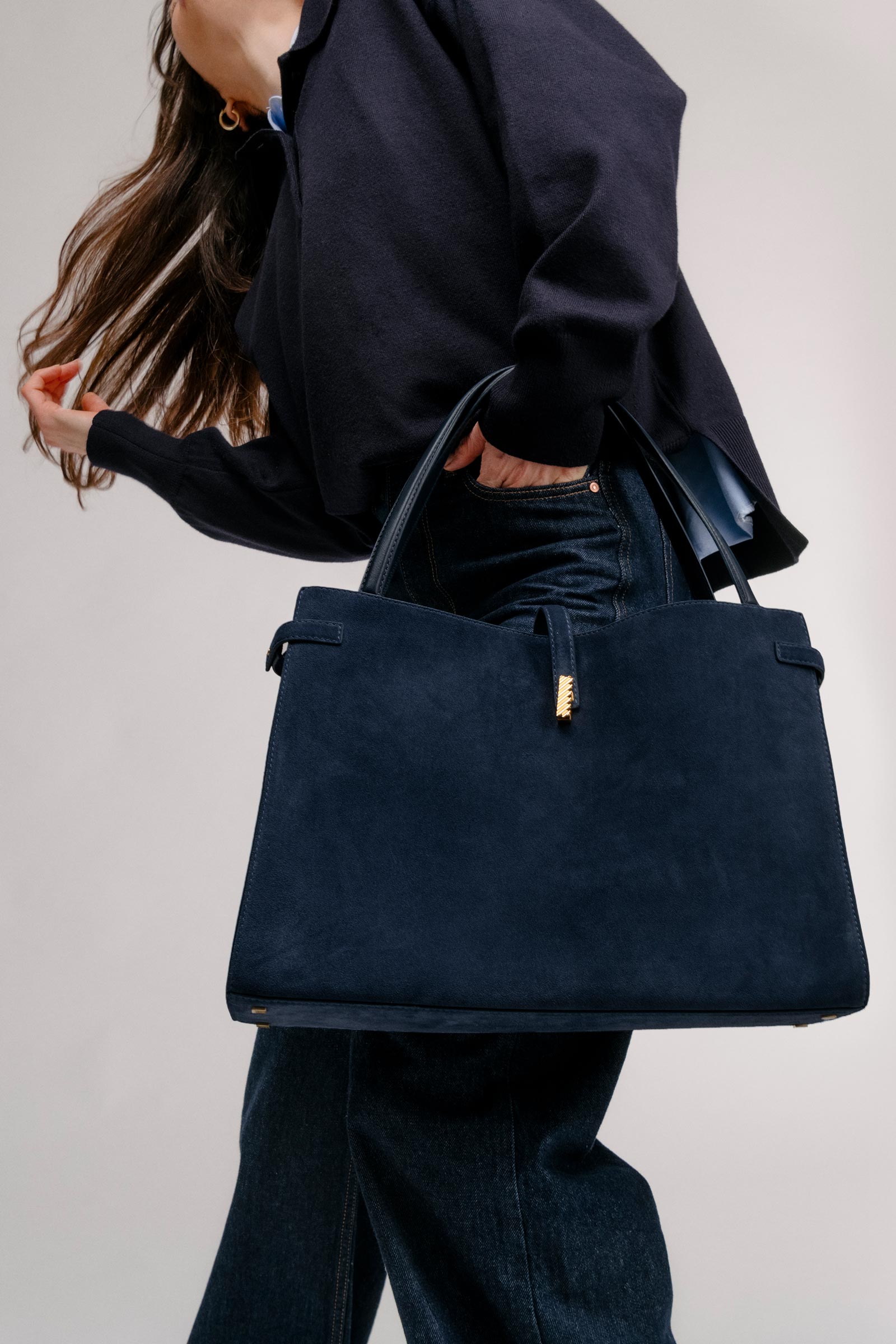 Isla Tote - Suede Black