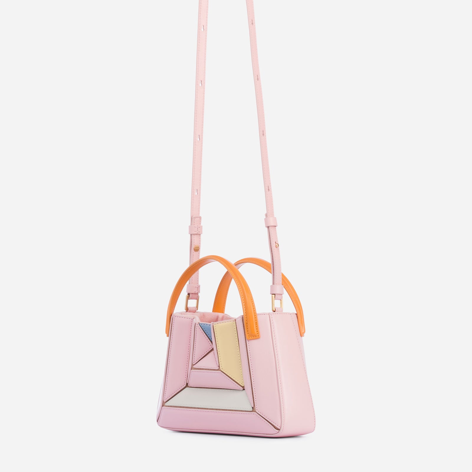 Womens Nano Tote - Top Handle Leather Mini Tote Bag Pink / Pink