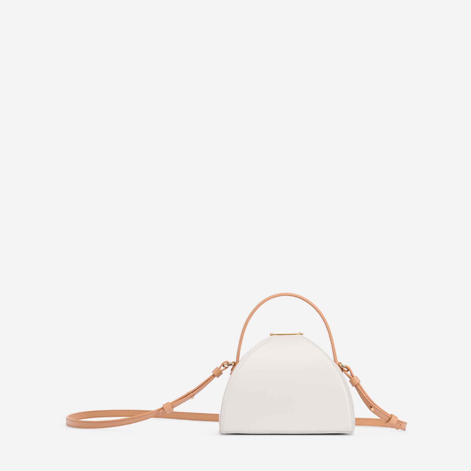 White Leather Micro top handle bag