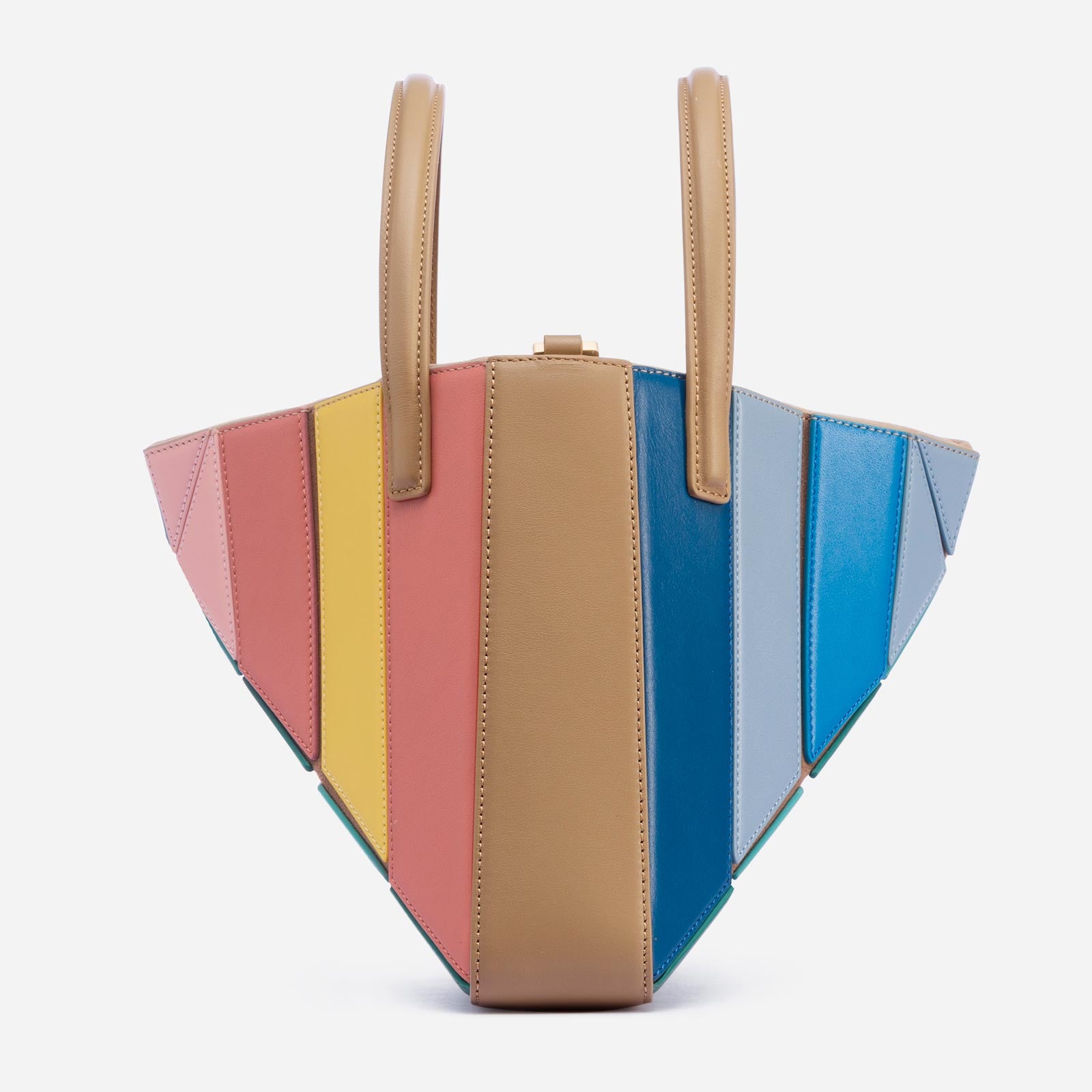Leather patchwork tote, patchwork bag, giant leather tote, pastel
