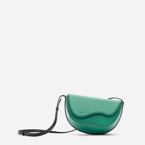 Waves  Emerald medium shopping bag